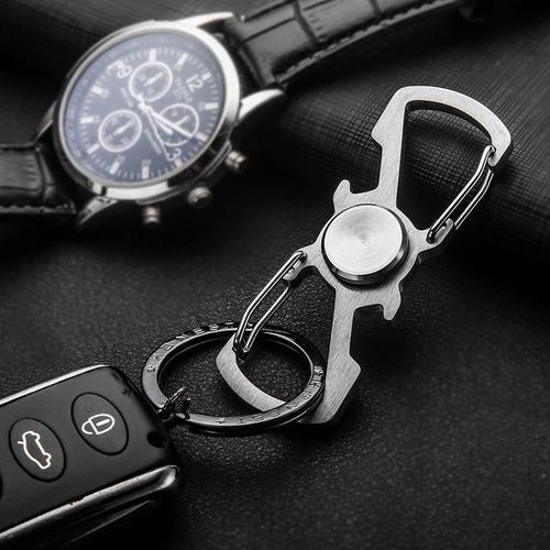 Monogram Spinner Opener Carabiner Keychain