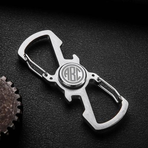 Monogram Spinner Opener Carabiner Keychain