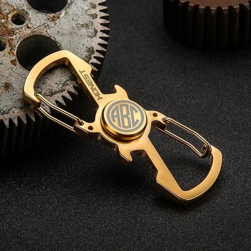 Monogram Spinner Opener Carabiner Keychain