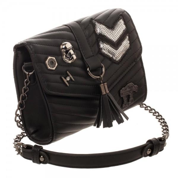 Dark Side Quilted Crossbody Bag with Tassel