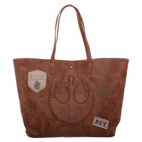 Star Wars Episode 8 Rebel Patch and Metal Logos Juniors Tote Bag