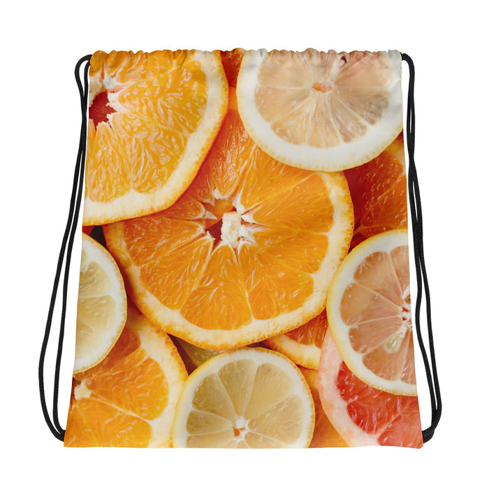 Citrus Print Drawstring bag