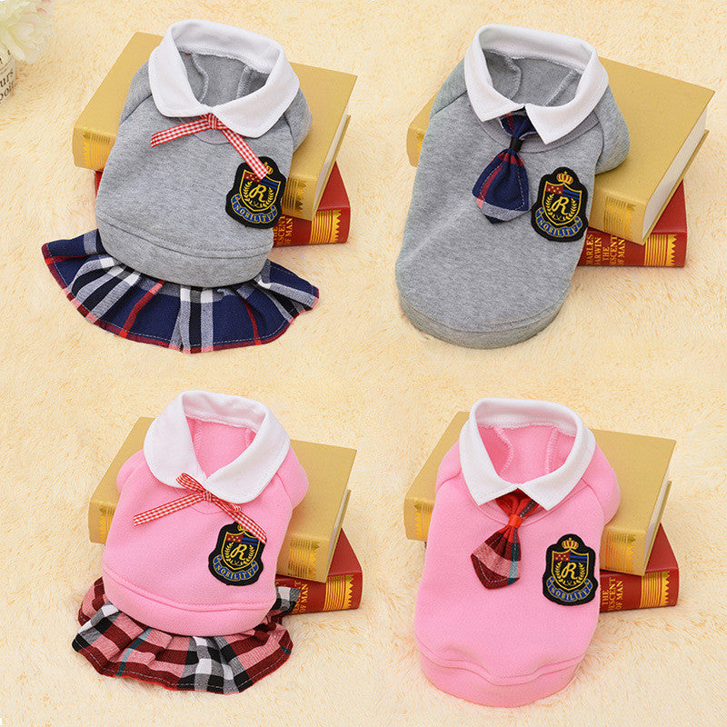 School Style Pet Dog Clothes