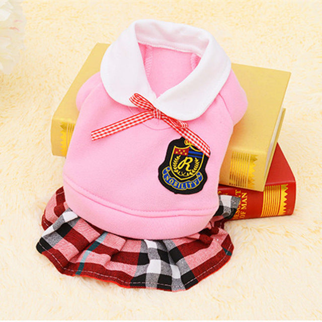 School Style Pet Dog Clothes